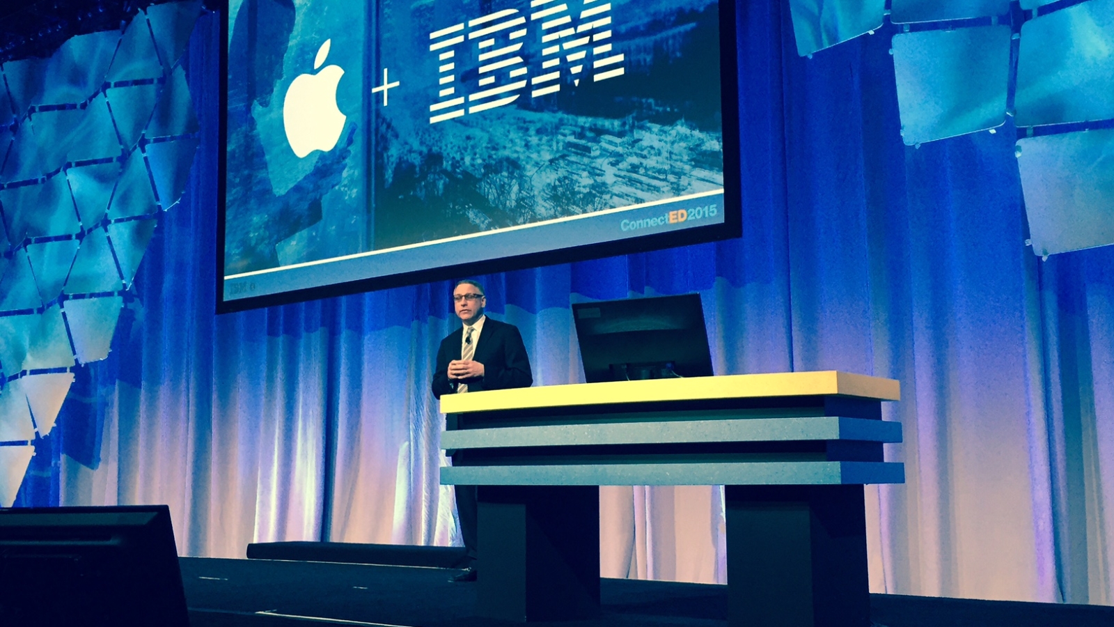 Jeff Schick on stage at IBM ConenctED 2015