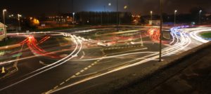 Swindon magic roundabout at night